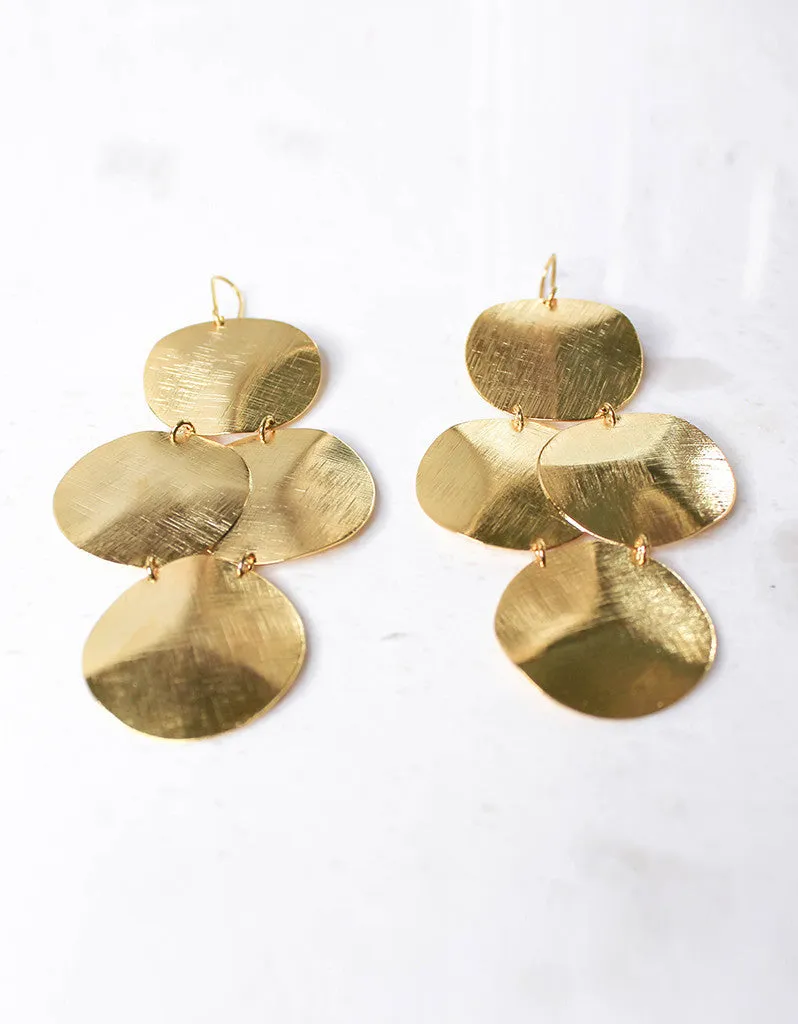 Gold Luxury Big Disc Earrings