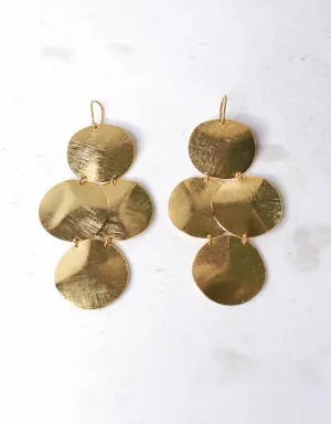Gold Luxury Big Disc Earrings