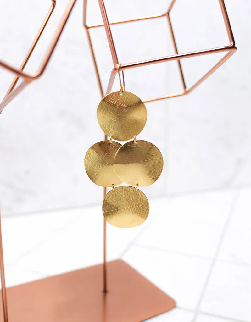Gold Luxury Big Disc Earrings