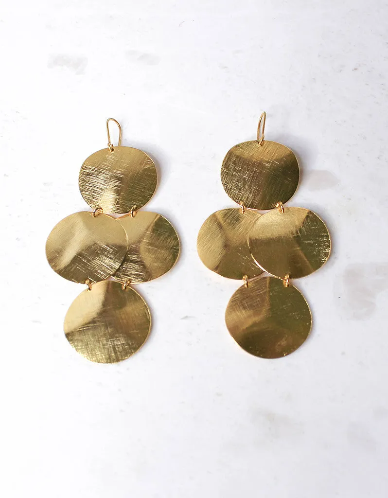 Gold Luxury Big Disc Earrings