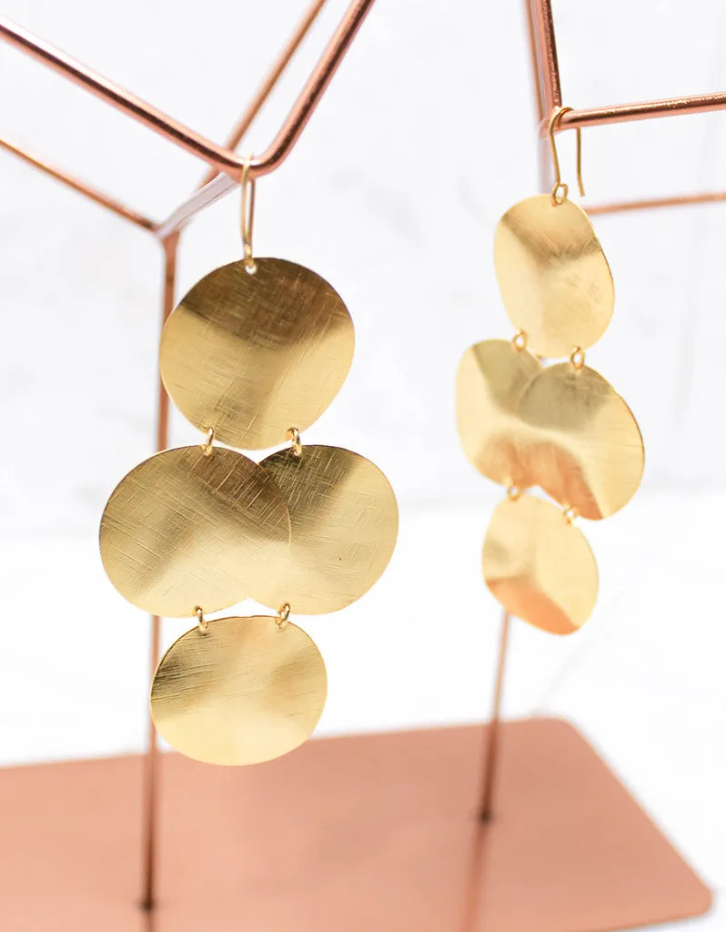 Gold Luxury Big Disc Earrings