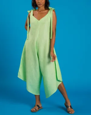 Granadina Linen Jumper - Apple Green