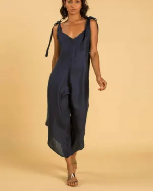 Granadina Linen Jumper - Navy Blue