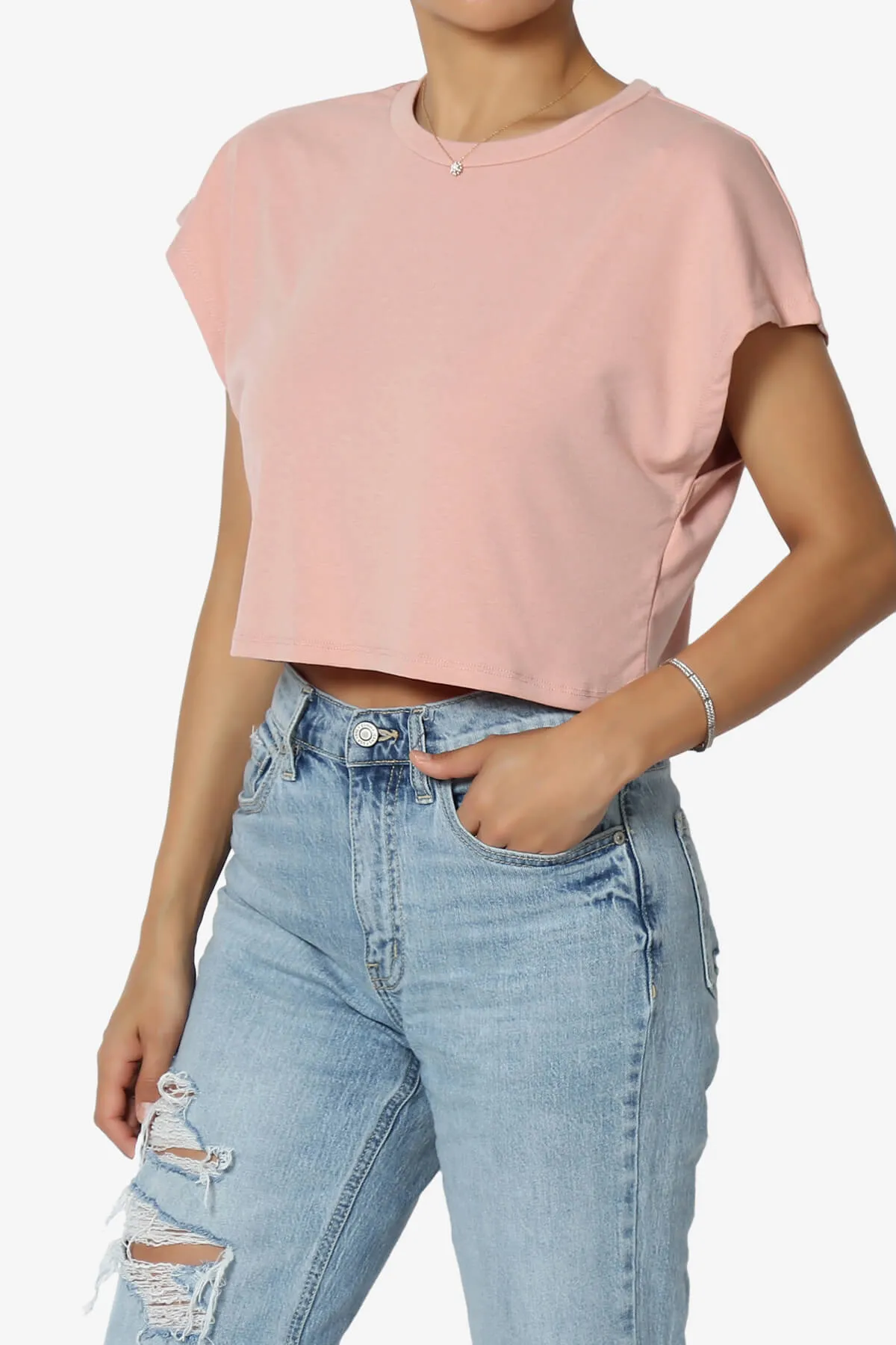 Graya Crew Neck Short Sleeve Crop Tee
