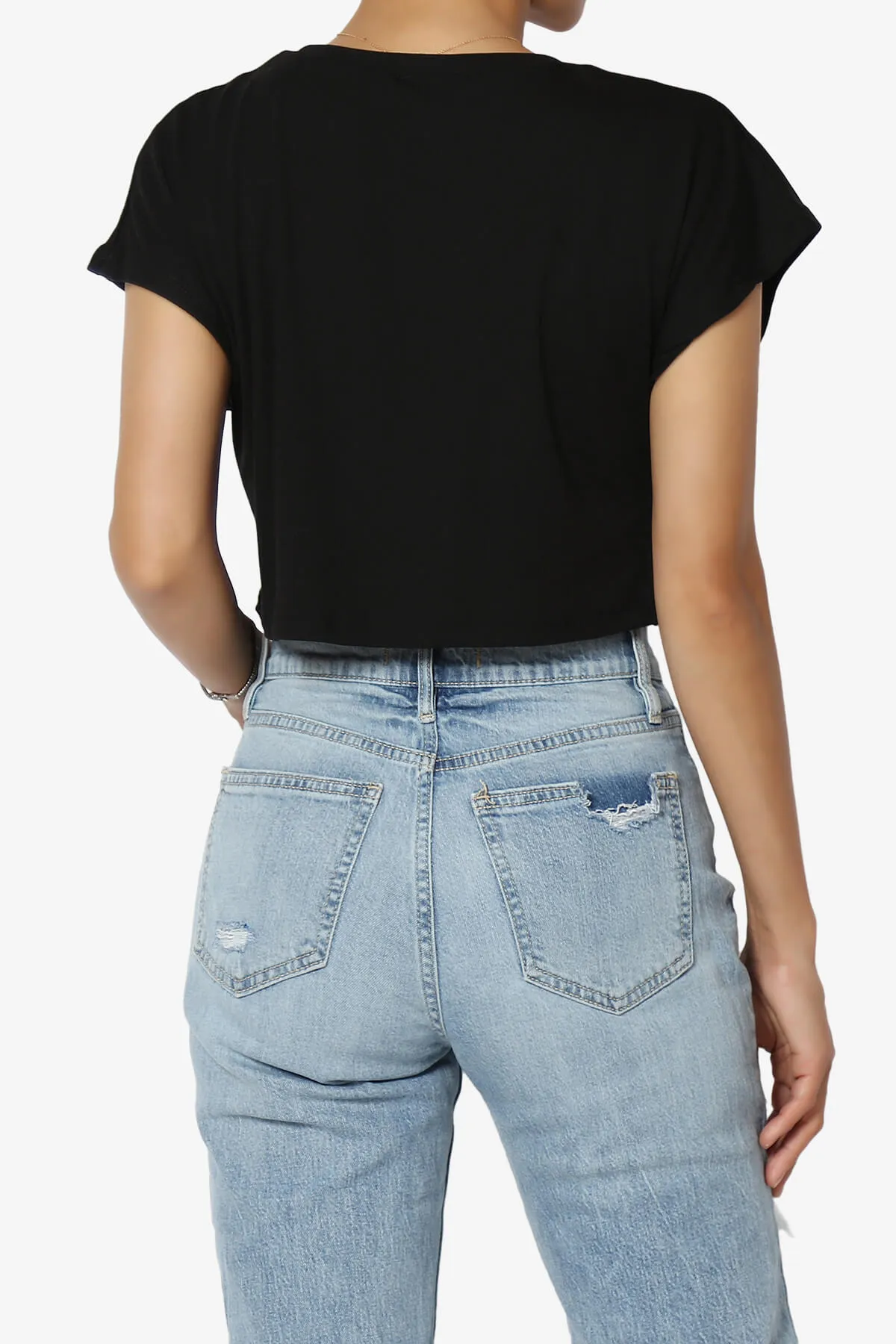 Graya Crew Neck Short Sleeve Crop Tee