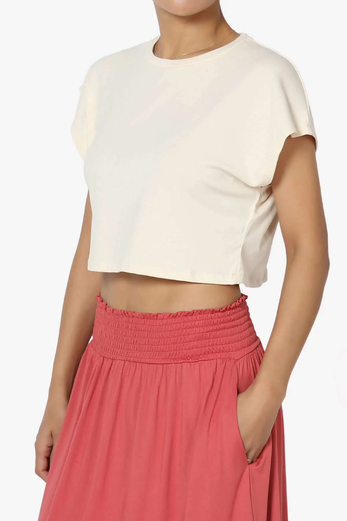 Graya Crew Neck Short Sleeve Crop Tee