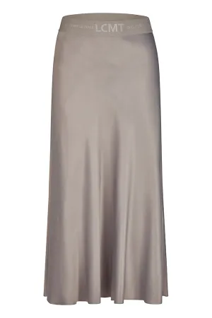 GREY SATIN MAXI SKIRT
