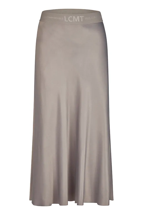 GREY SATIN MAXI SKIRT