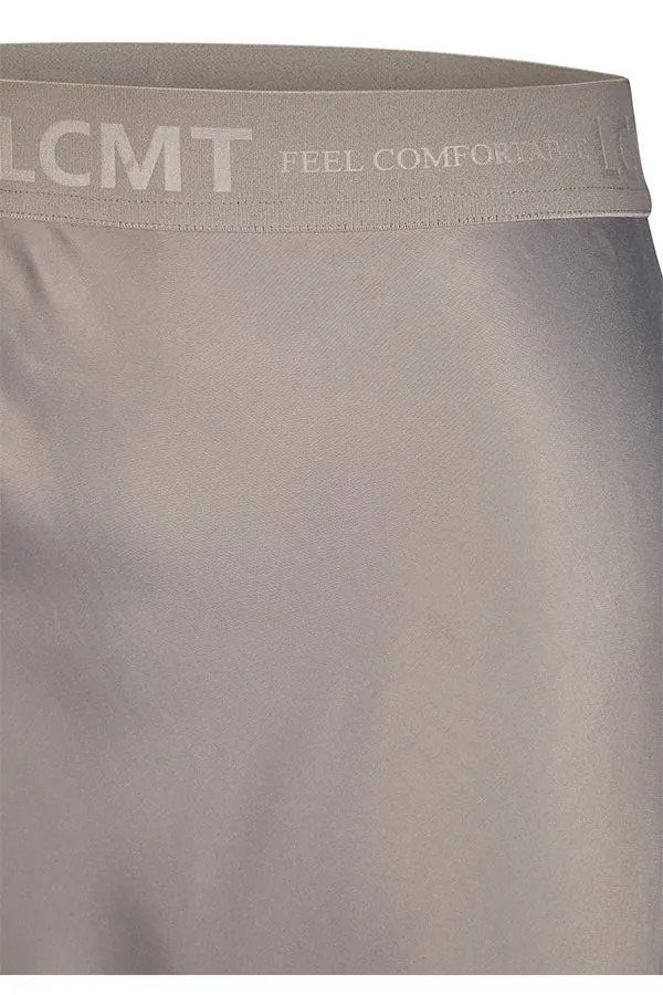 GREY SATIN MAXI SKIRT