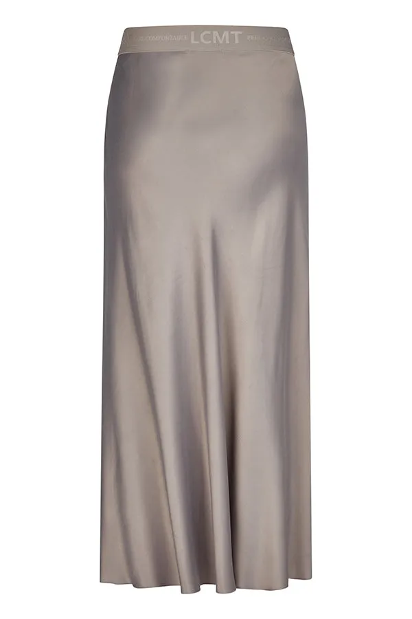 GREY SATIN MAXI SKIRT