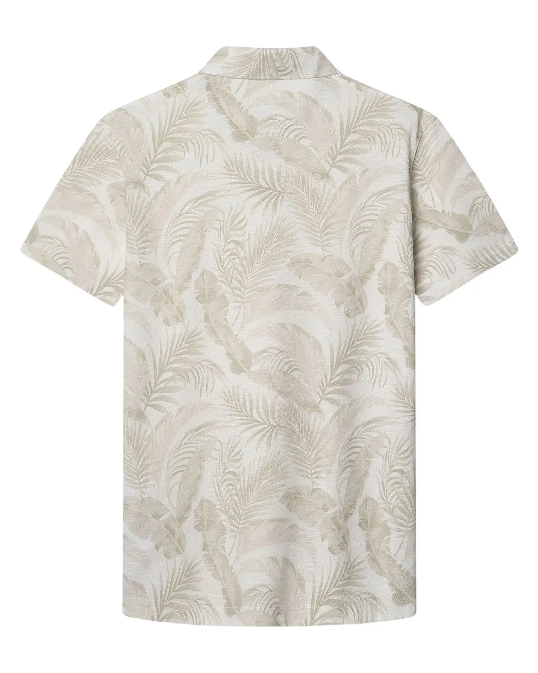 Hackett Linen Beige Palm Allover Print Polo