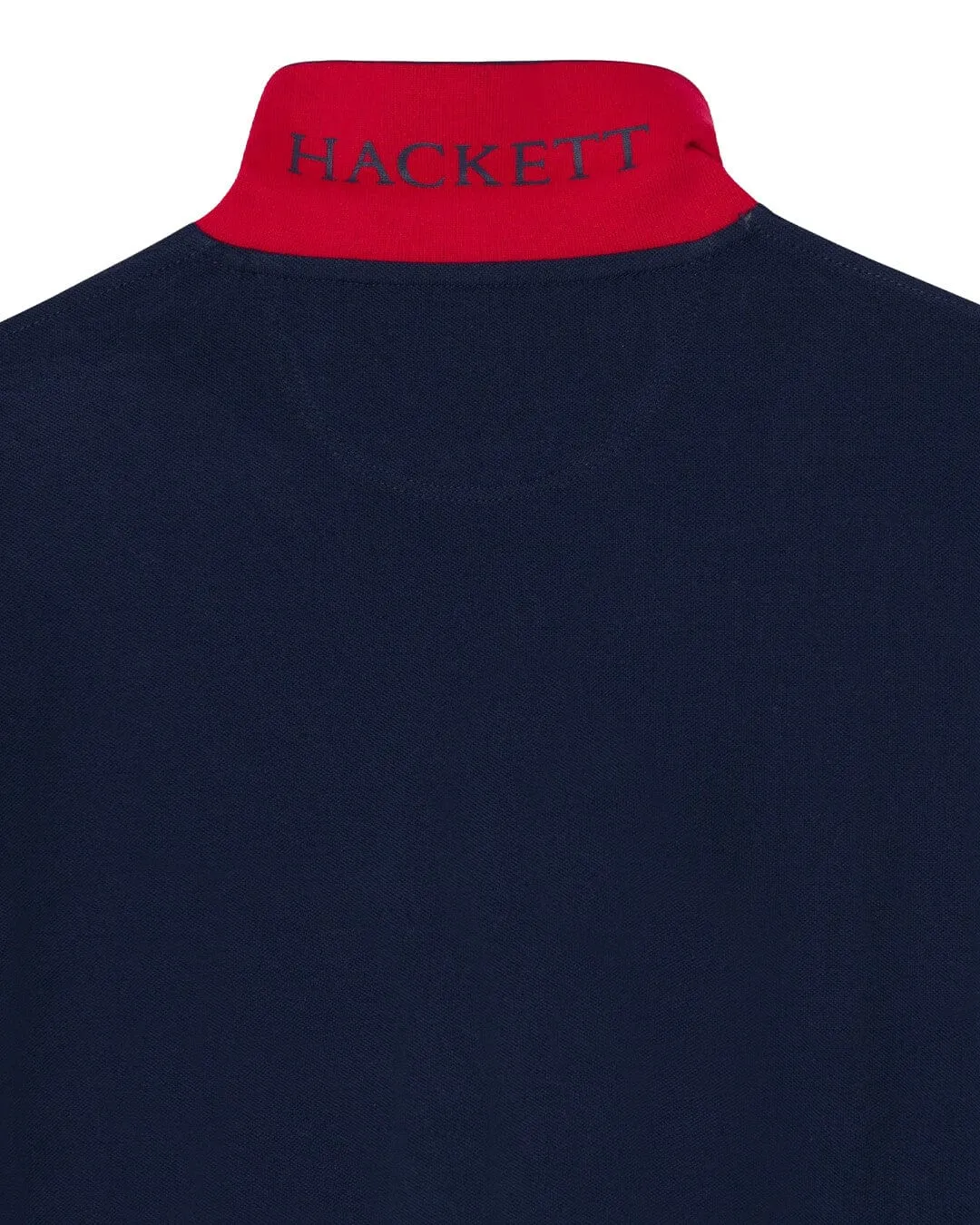 Hackett Navy Logo Long Sleeved Slim Fit Polo Shirt
