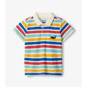Hatley Preppy Nautical Stripes Polo - Sea Salt