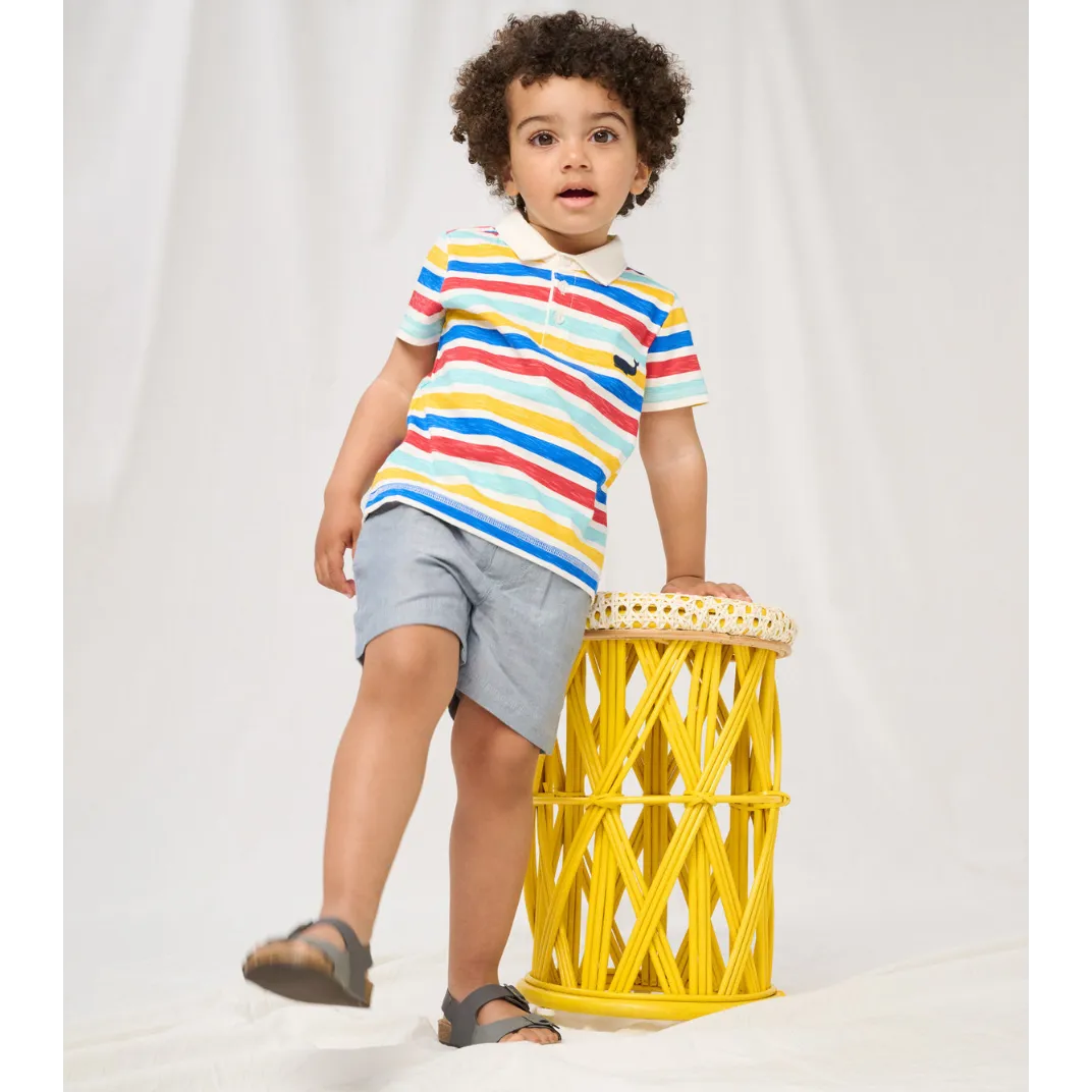 Hatley Preppy Nautical Stripes Polo - Sea Salt