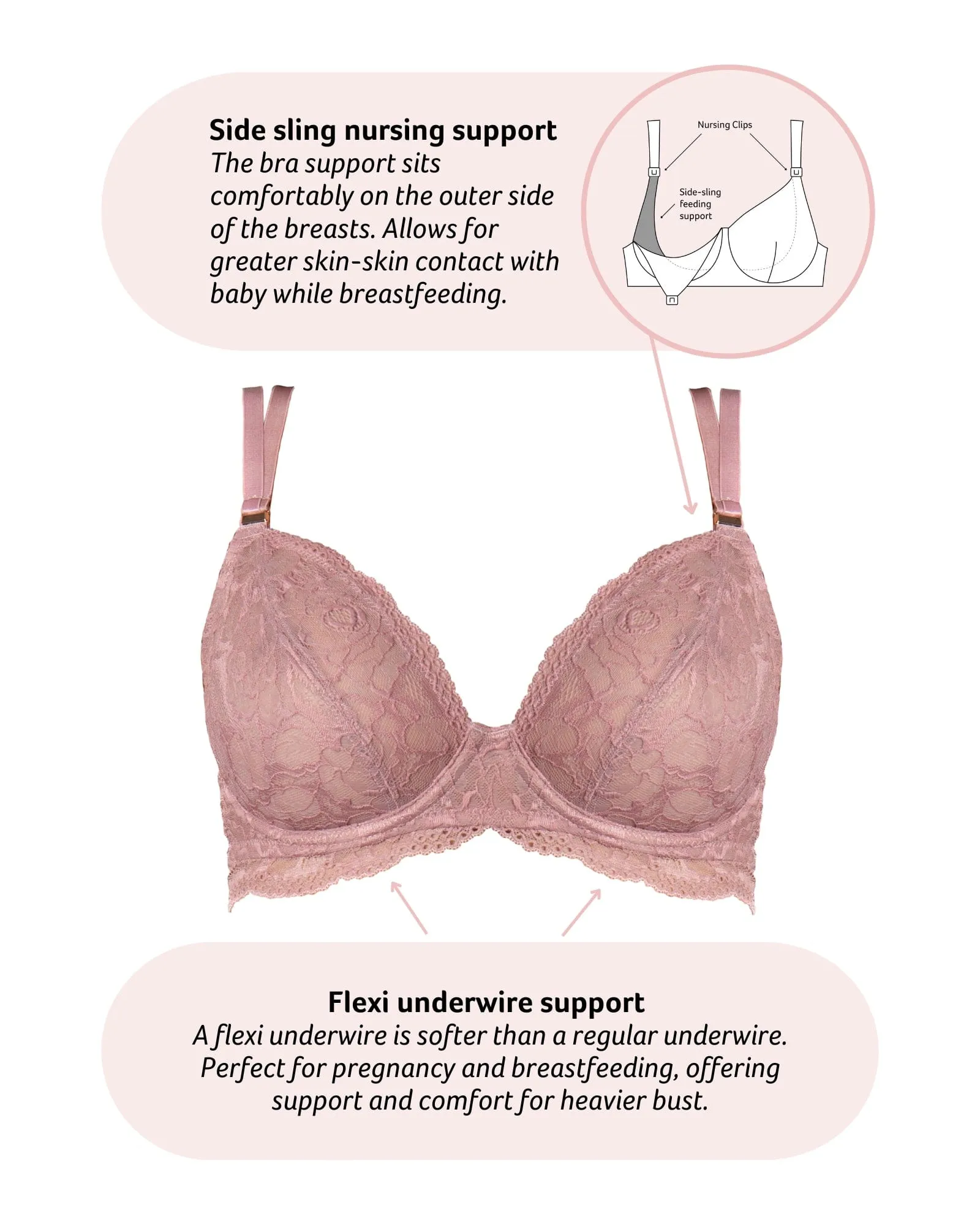 Heroine Plunge Nursing Bra - Mocha