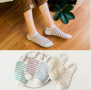 High Quality Cute Striped Women Casual Cotton Socks