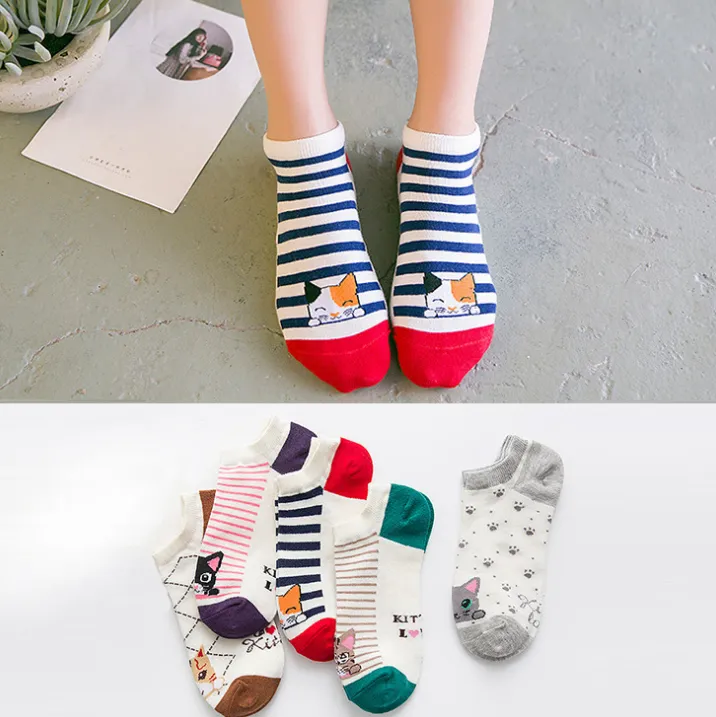 High Quality Cute Striped Women Casual Cotton Socks
