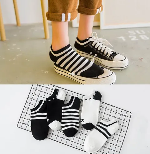 High Quality Cute Striped Women Casual Cotton Socks