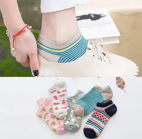 High Quality Cute Striped Women Casual Cotton Socks