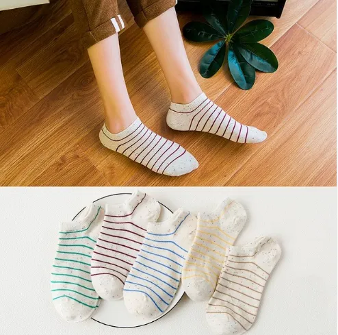 High Quality Cute Striped Women Casual Cotton Socks