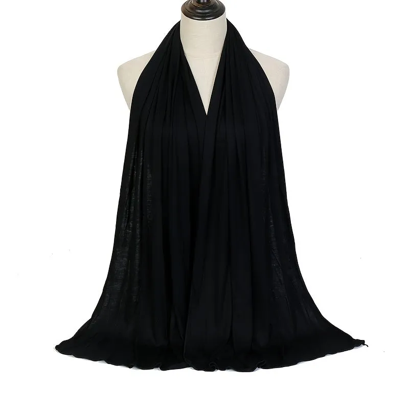 High Quality Stretchy Plain Maxi Scarf Shawl - Ideal for Hijab, Warm Wrap, Eid and Mother's Day Gifts