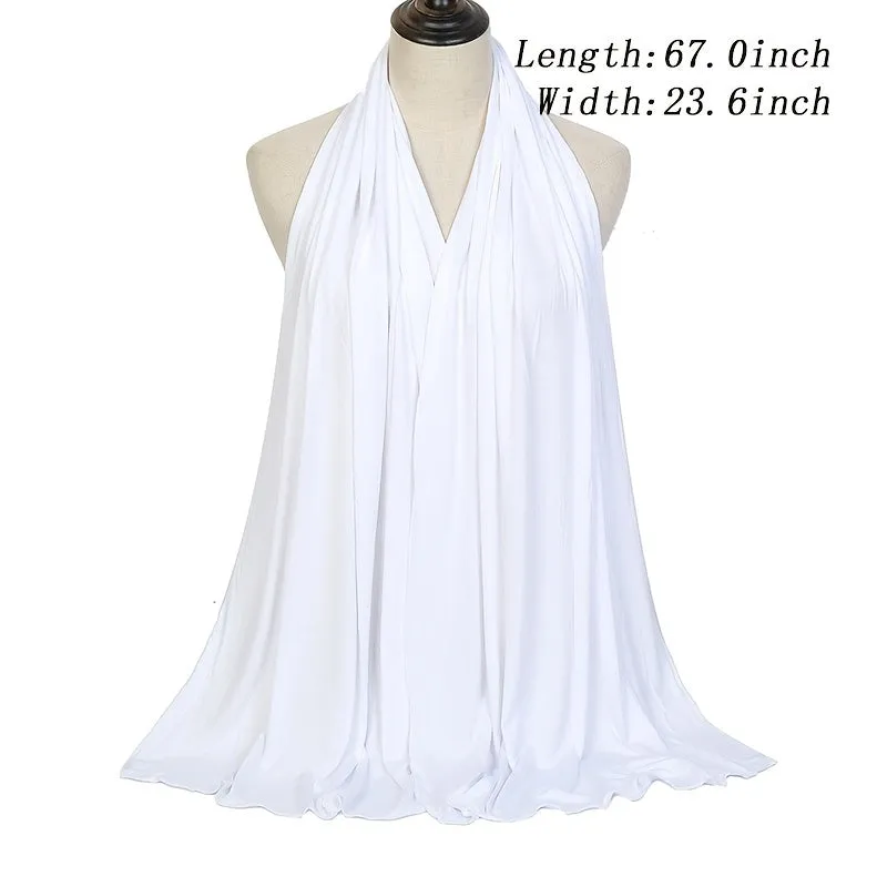 High Quality Stretchy Plain Maxi Scarf Shawl - Ideal for Hijab, Warm Wrap, Eid and Mother's Day Gifts