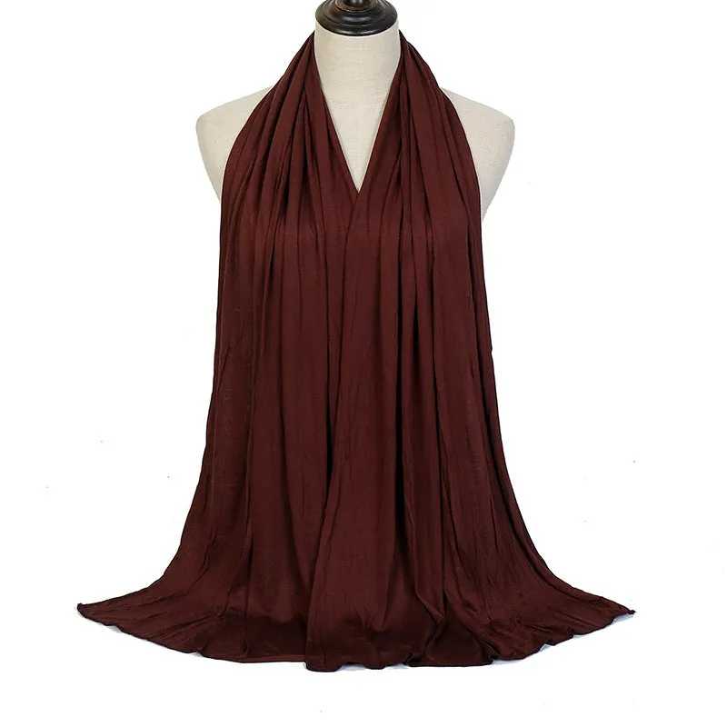 High Quality Stretchy Plain Maxi Scarf Shawl - Ideal for Hijab, Warm Wrap, Eid and Mother's Day Gifts
