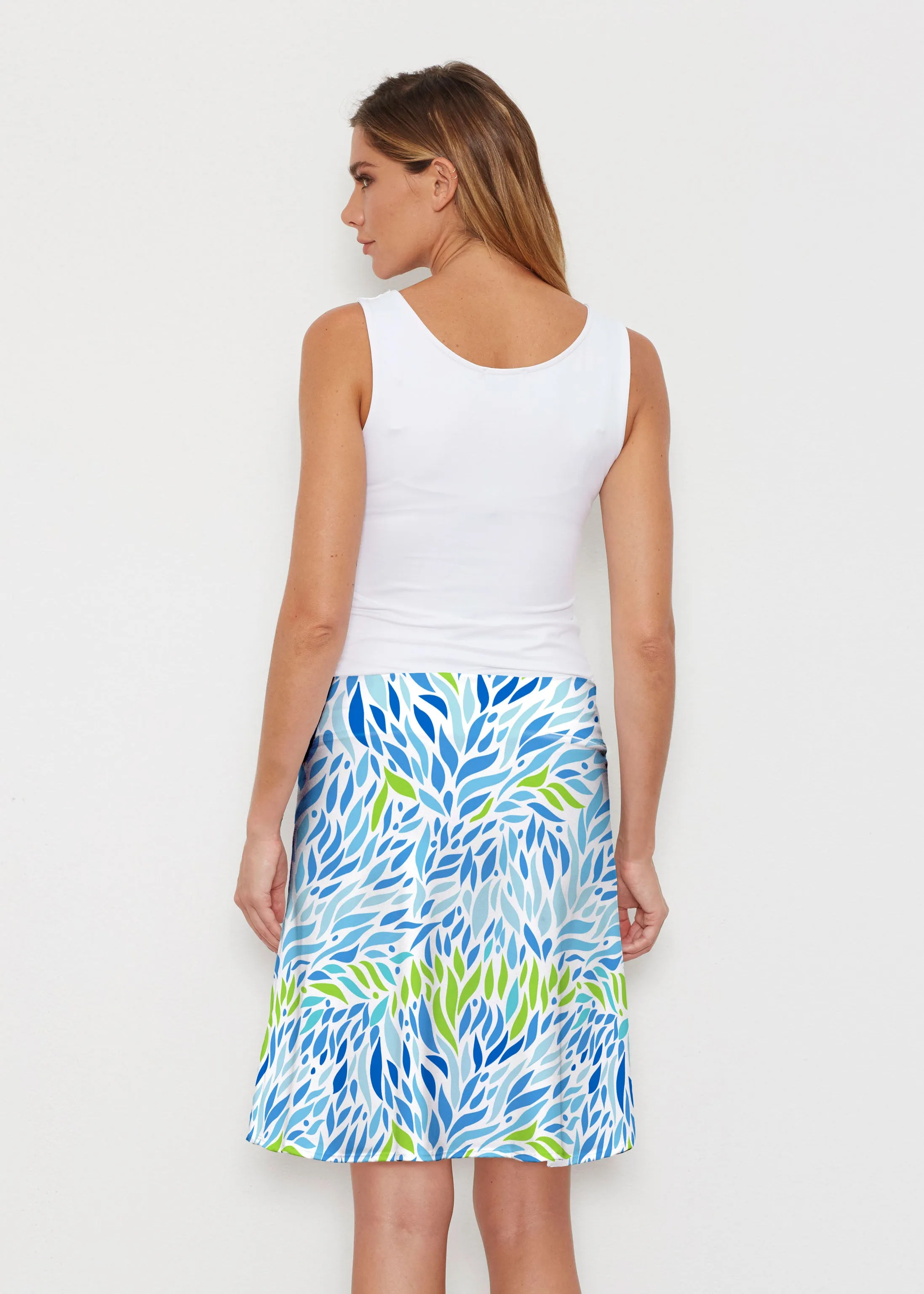 Hotsy Totsy Blue (8143) ~ Silky Brenda Skirt 21 inch