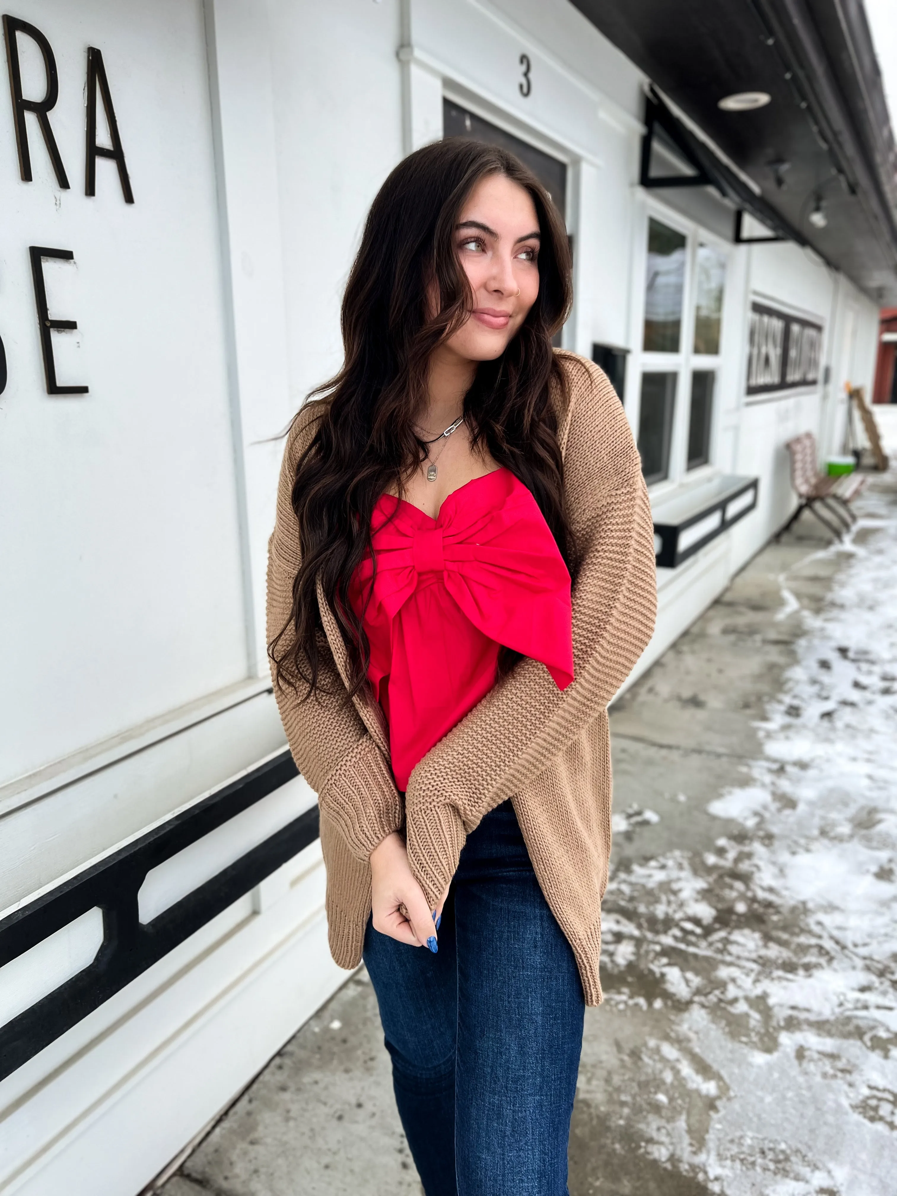 I Heart You Cardi- Taupe
