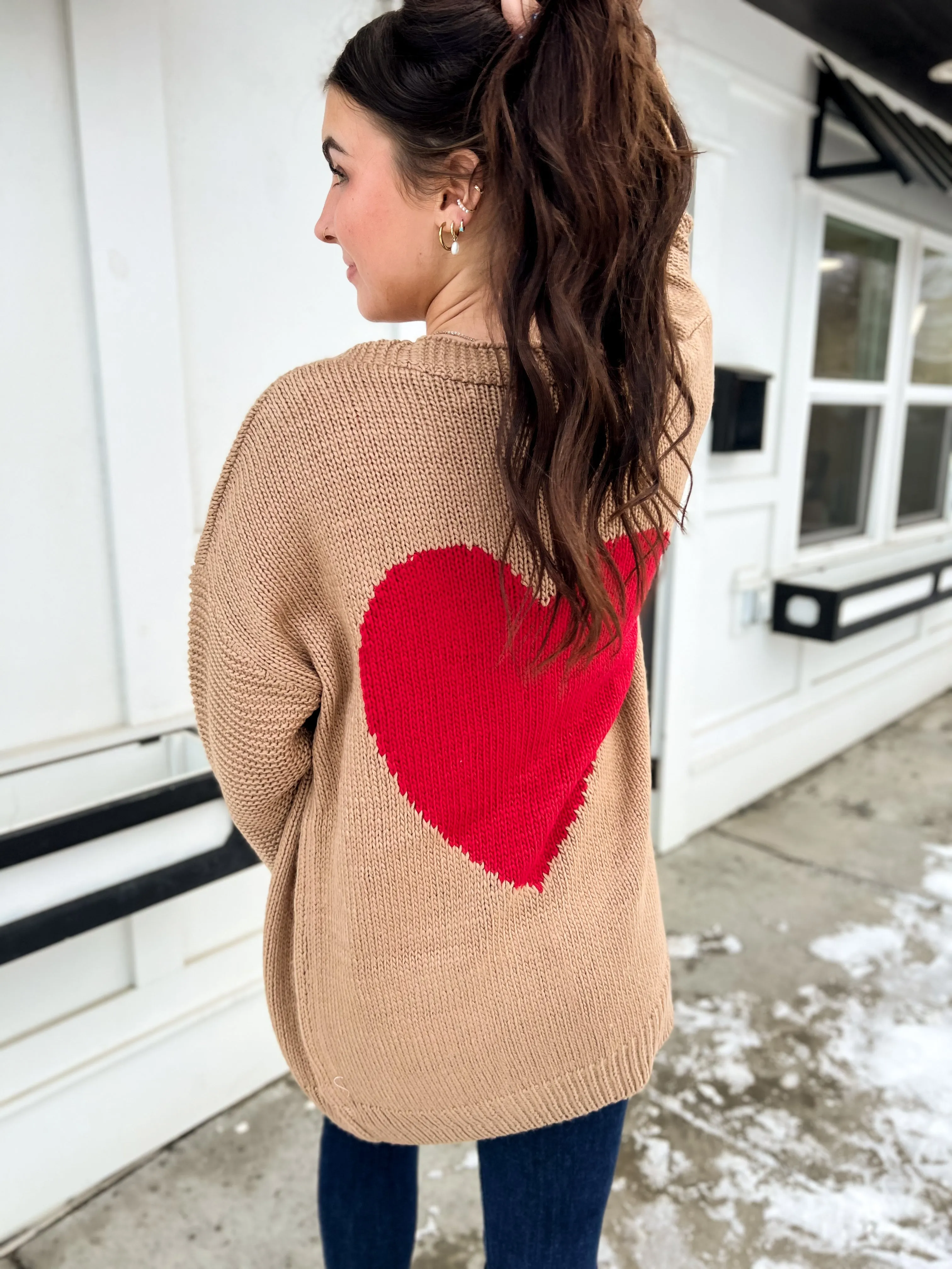 I Heart You Cardi- Taupe