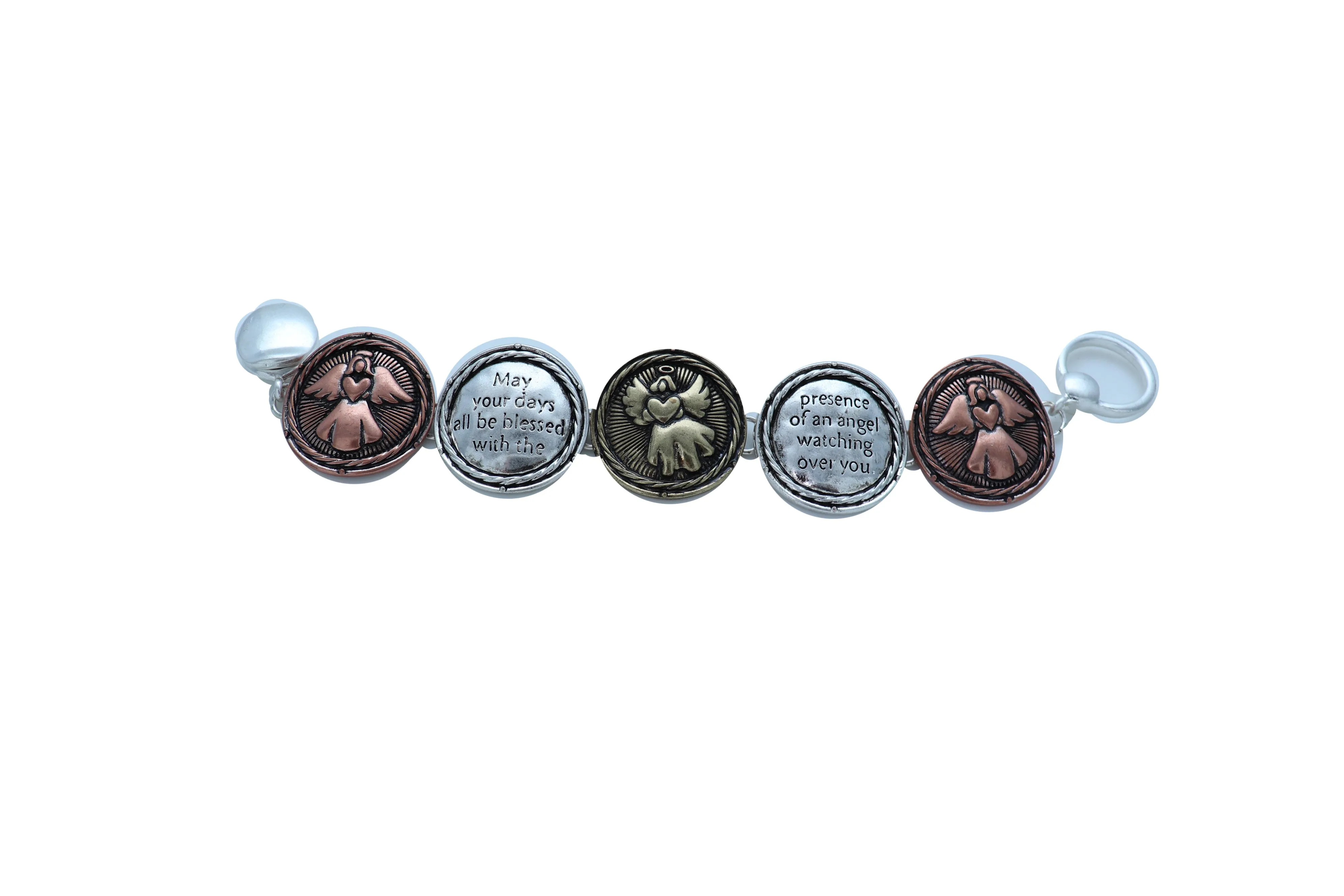 Jewelry Bracelet Silver Metal Angel Charms Protection Bless Prayer Weekend