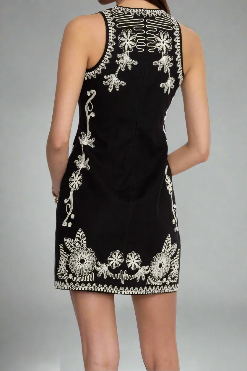 Johnny Was Jade Black Kimber Raumi Mini Dress L38124