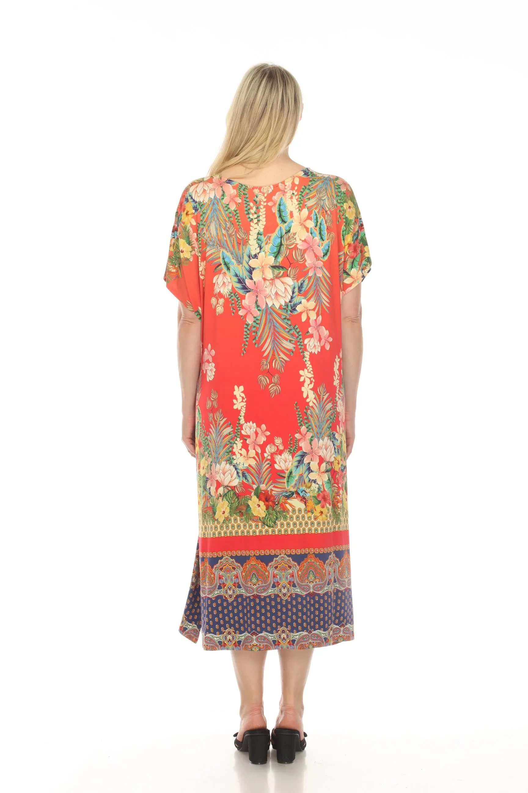Johnny Was Rapsodia Floral Maxi Henley Dress T33023 Boho Chic