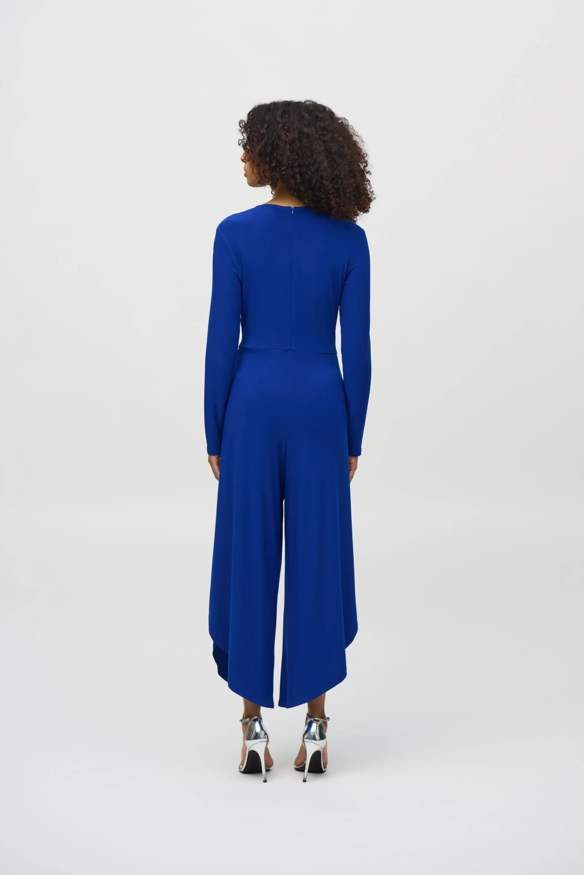 Joseph Ribkoff Royal Sapphire Wrap Front Cropped Jumpsuit 244155