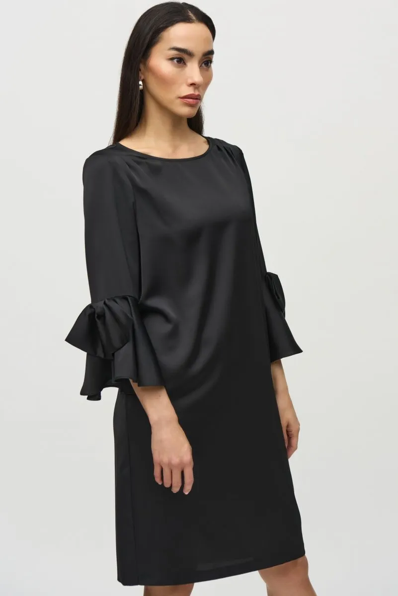 Joseph Ribkoff Ruffle Sleeve Satin Shift Dress 244235