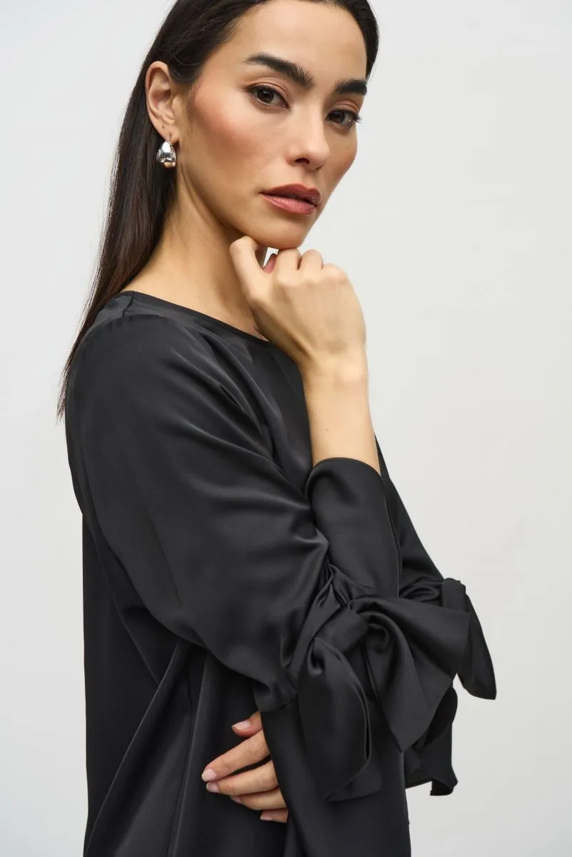 Joseph Ribkoff Ruffle Sleeve Satin Shift Dress 244235