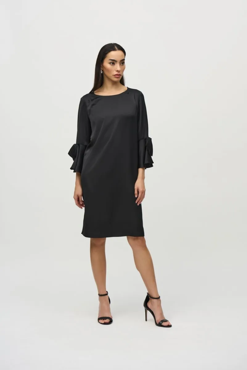 Joseph Ribkoff Ruffle Sleeve Satin Shift Dress 244235