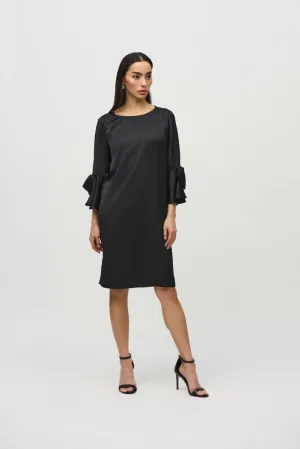 Joseph Ribkoff Ruffle Sleeve Satin Shift Dress 244235