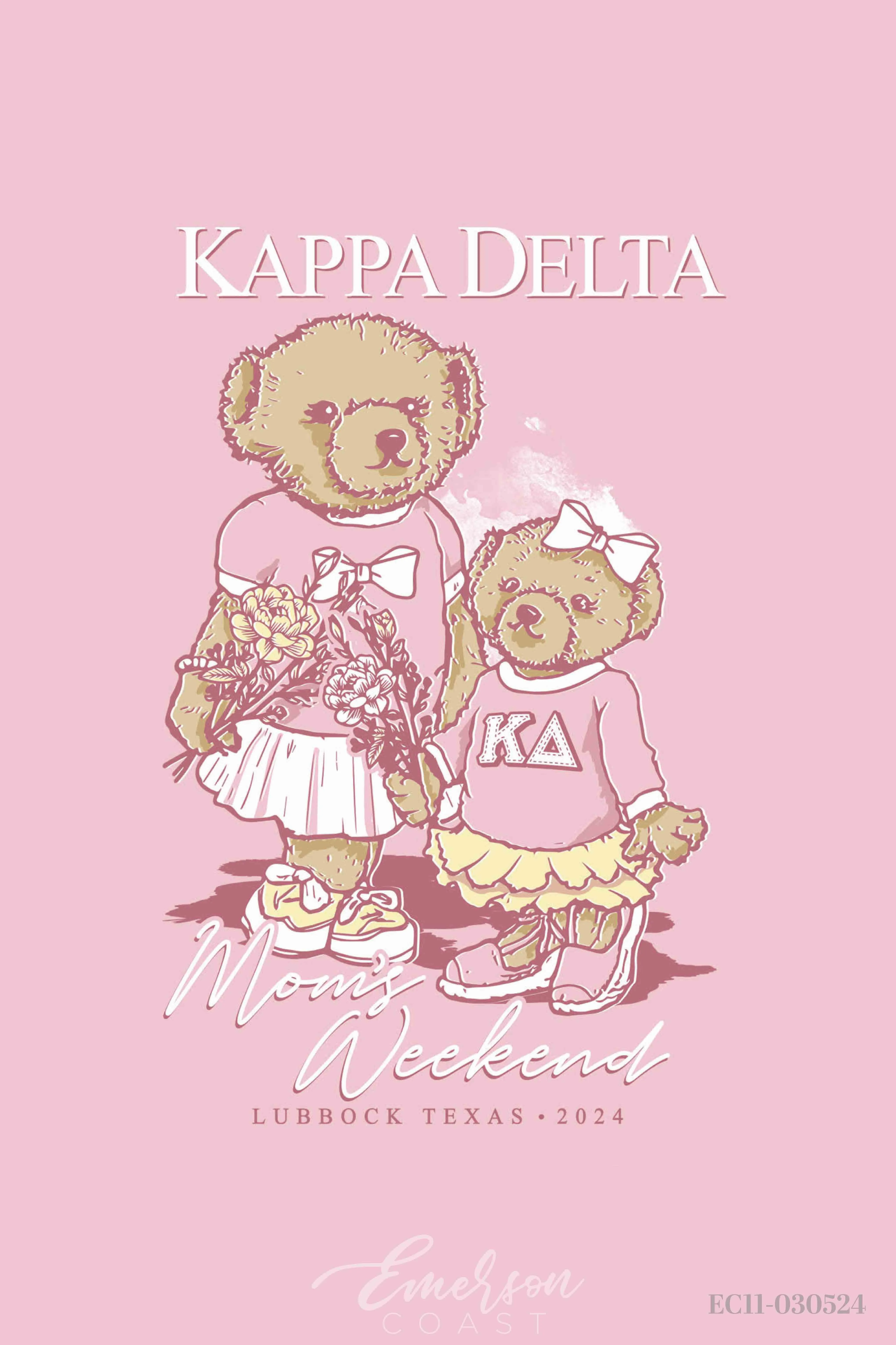 Kappa Delta Texas Tech University Mom's Day Bear T-Shirt