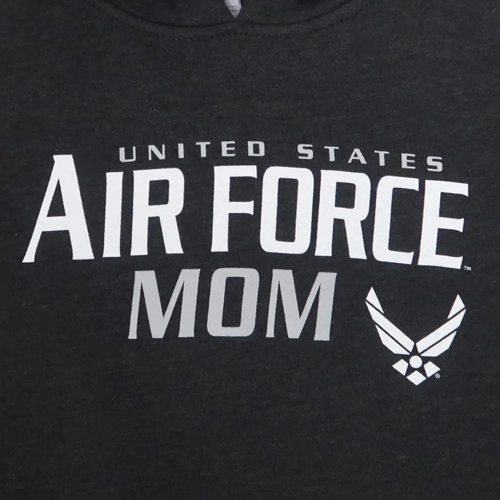Ladies United States Air Force Mom Hood (Heather Black)