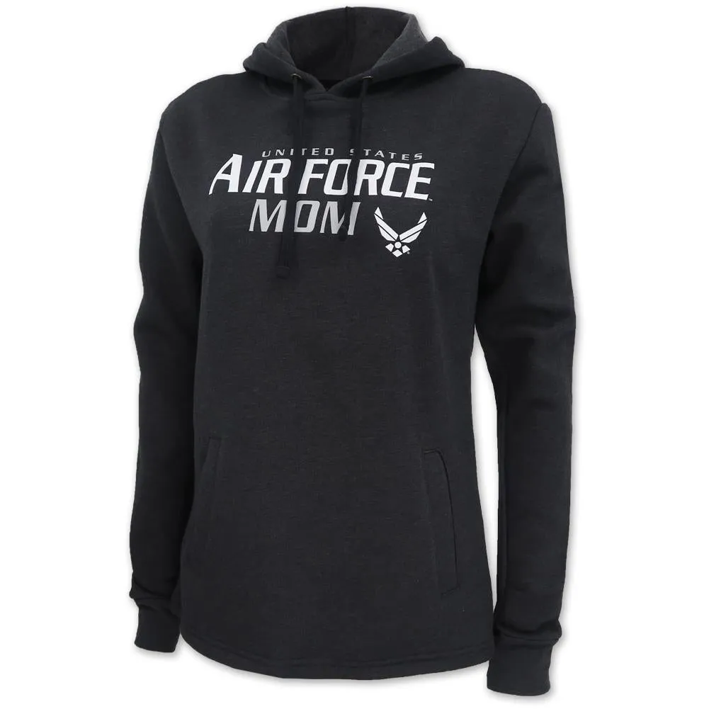 Ladies United States Air Force Mom Hood (Heather Black)