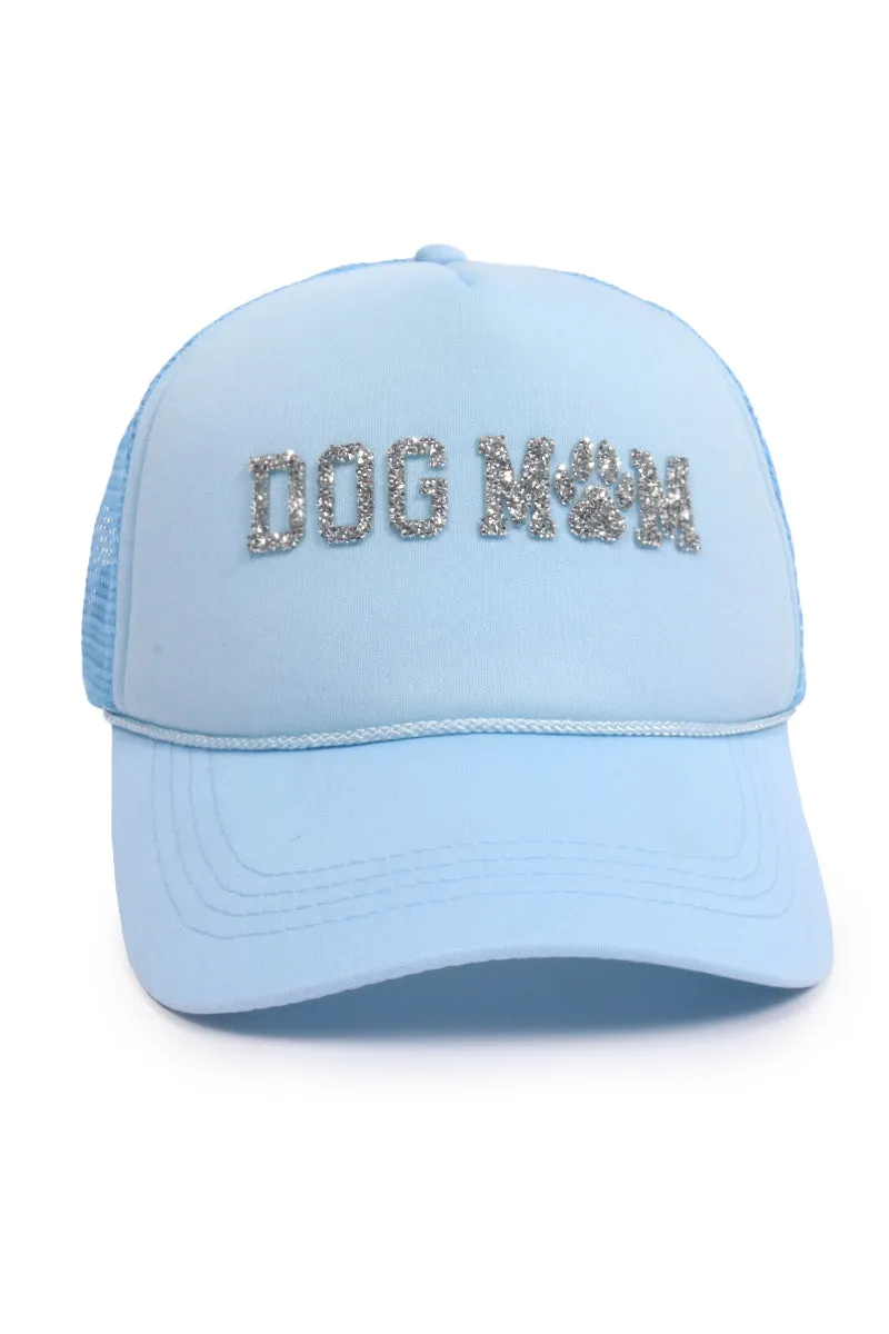 LCAPM3173 - Bling Dog Mom Stone Mesh Back Trucker Hat