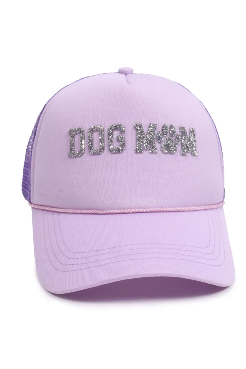 LCAPM3173 - Bling Dog Mom Stone Mesh Back Trucker Hat