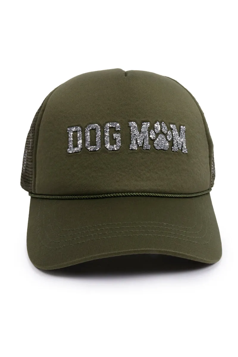 LCAPM3173 - Bling Dog Mom Stone Mesh Back Trucker Hat
