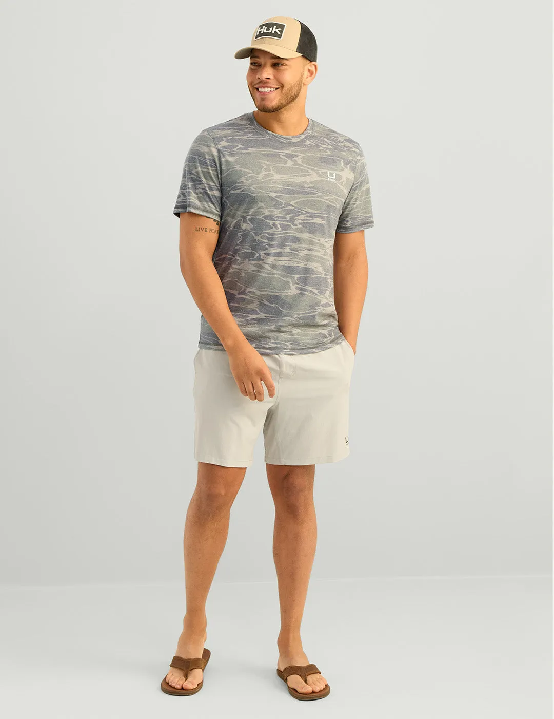Leeward Short Sleeve Camo Crew