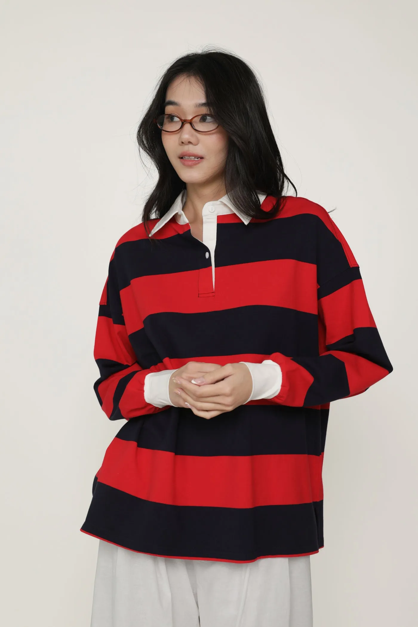 Leonard Oversized Long Sleeve Polo Shirt