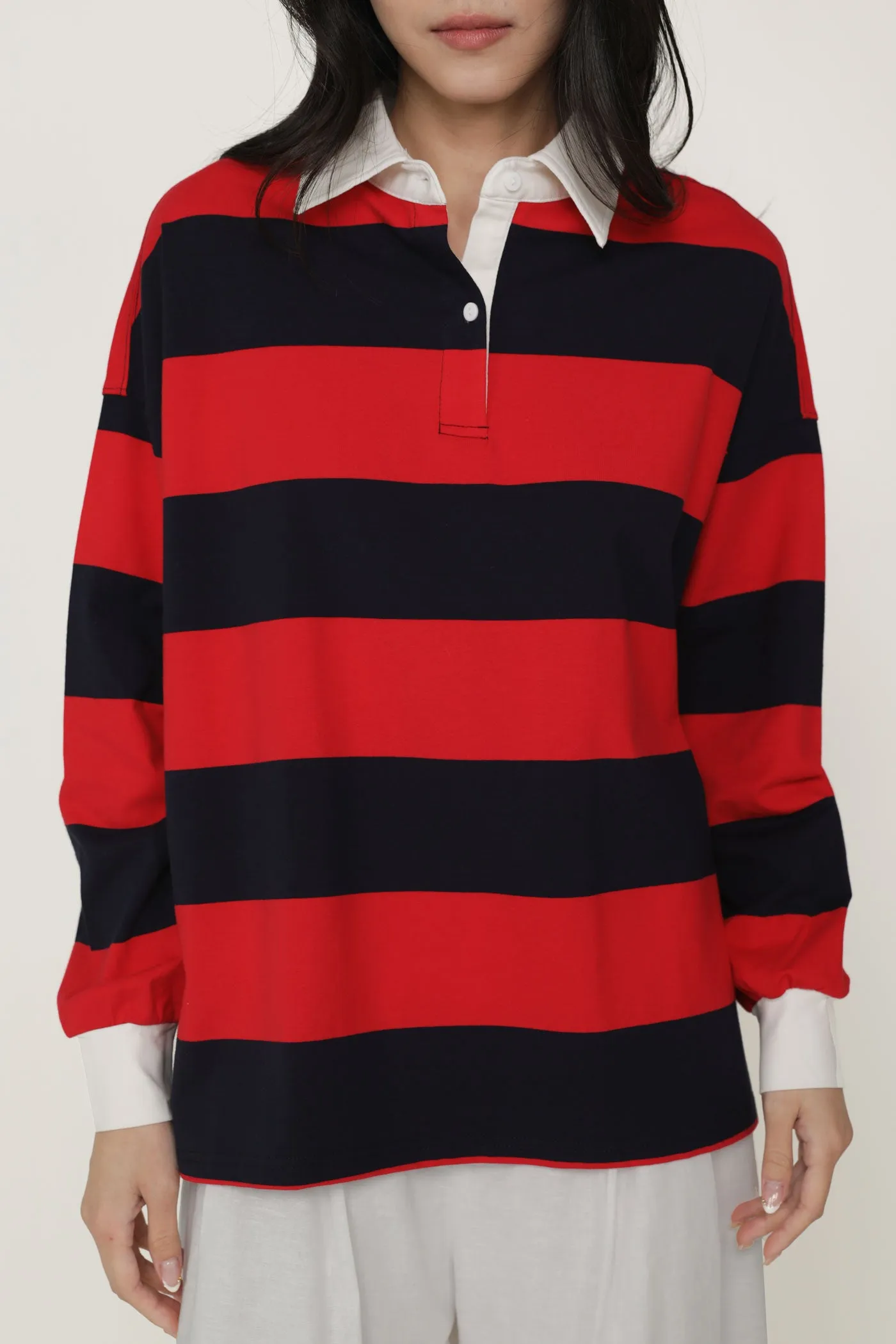 Leonard Oversized Long Sleeve Polo Shirt