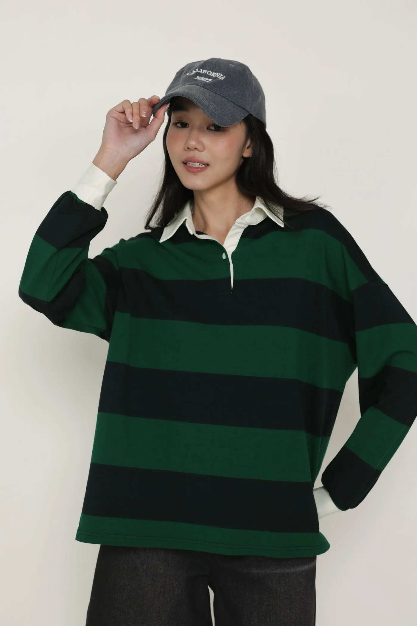 Leonard Oversized Long Sleeve Polo Shirt