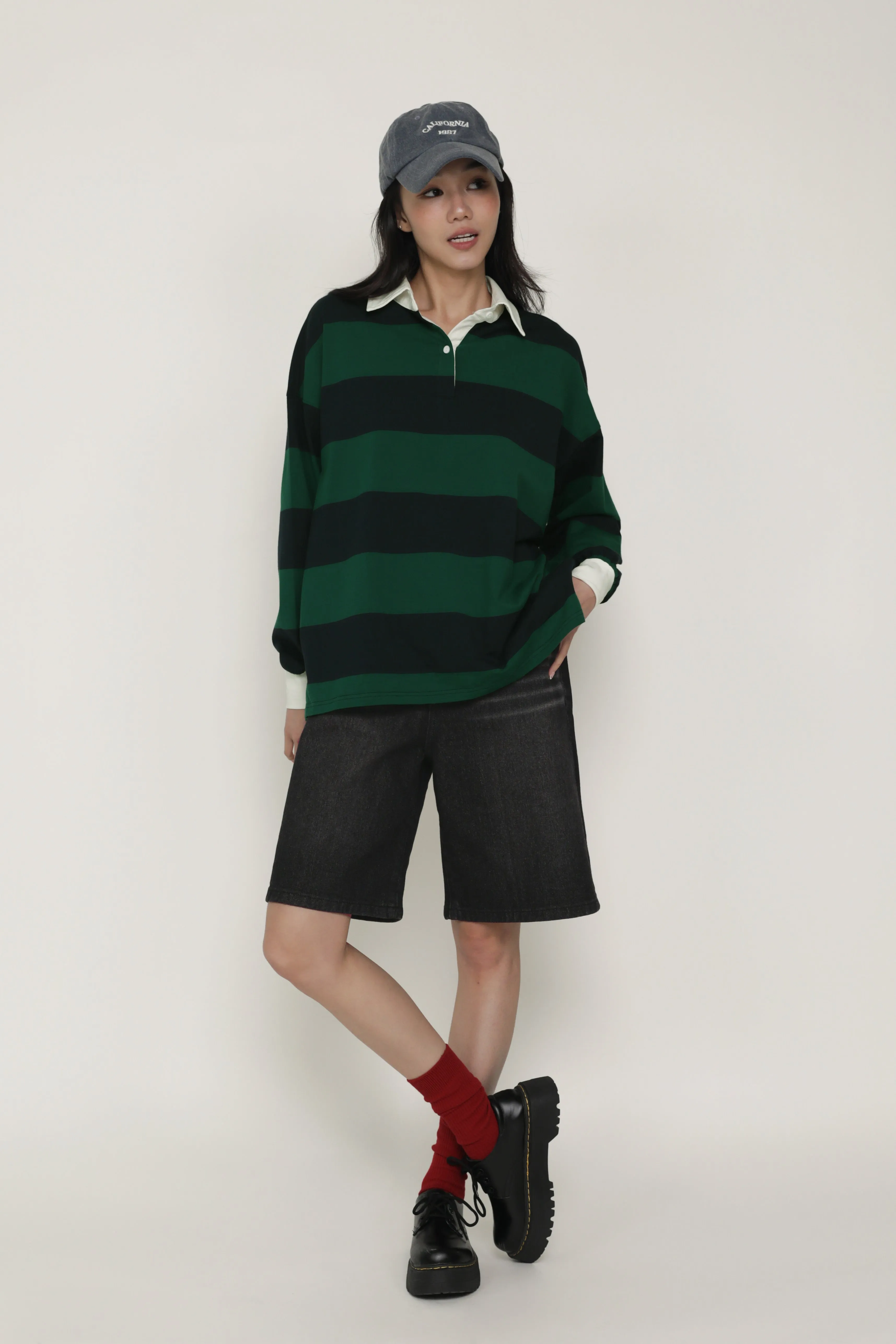Leonard Oversized Long Sleeve Polo Shirt