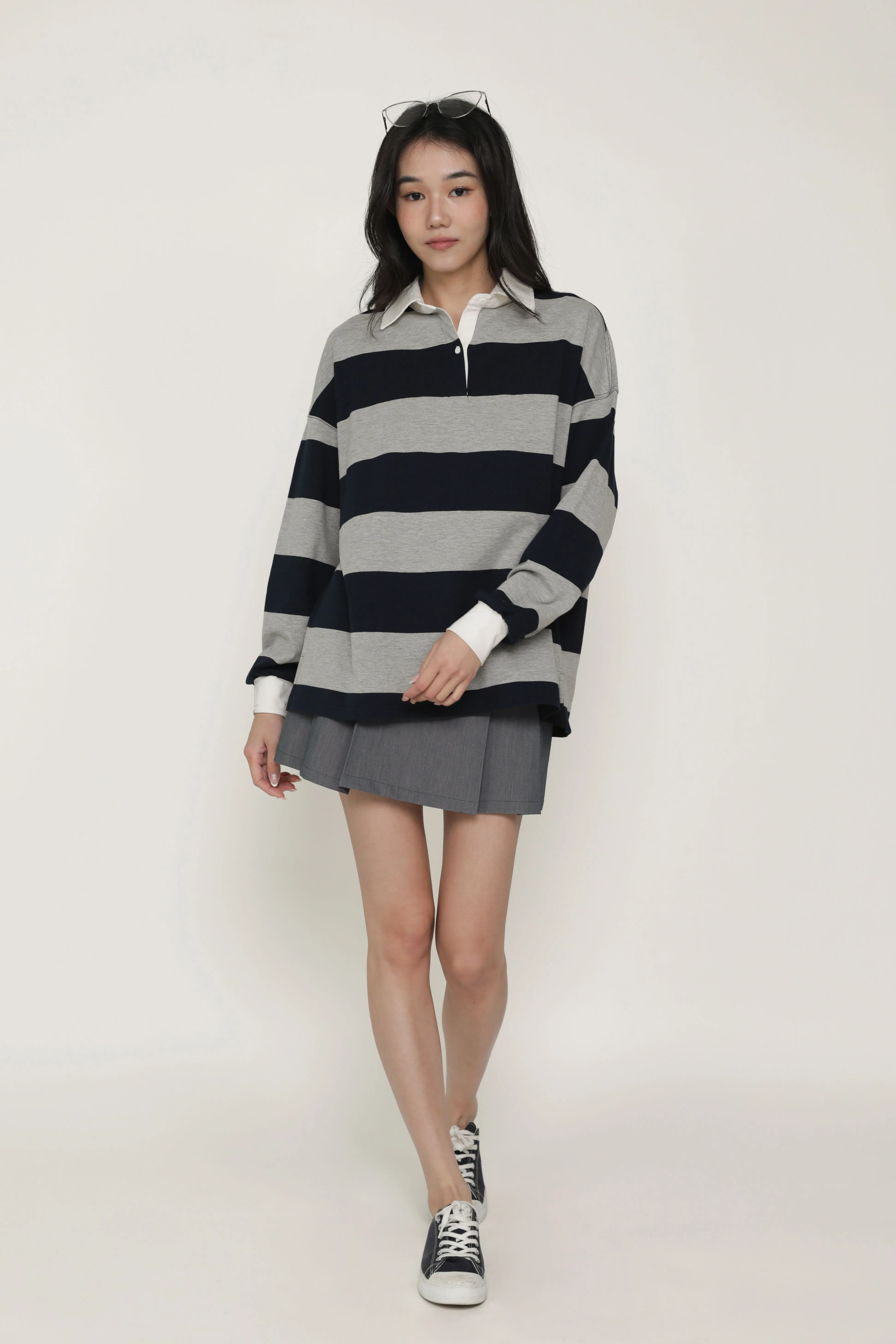 Leonard Oversized Long Sleeve Polo Shirt